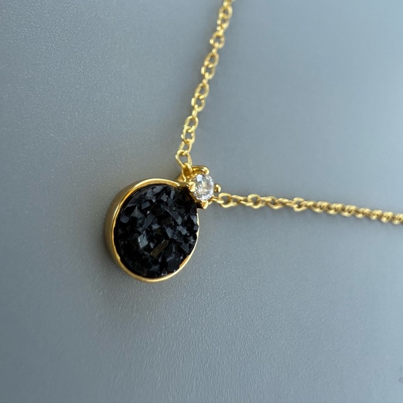 14K Gold Vermeil Druzy Stone Necklace - Picture 3 of 6